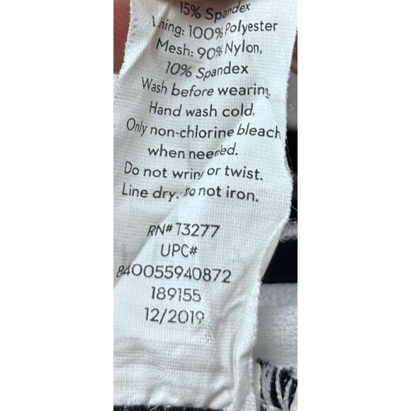 Womens One-Piece Black & White Tropical Leaf Print Swimsuit With Adjustable Stra - Picture 8 of 8